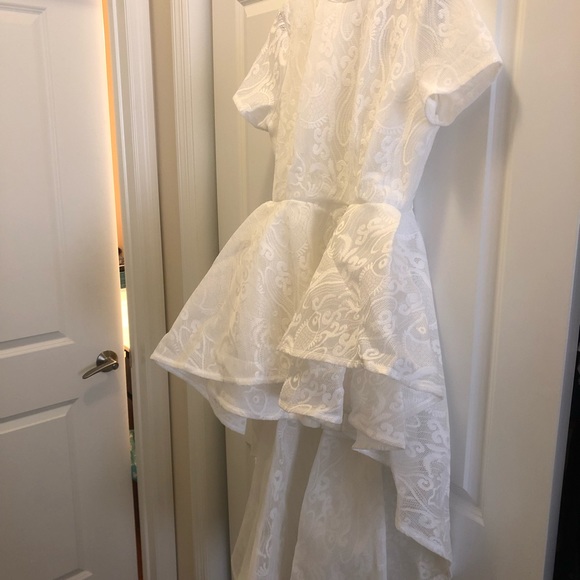 White Ruffle High-Low dress - Picture 3 of 5